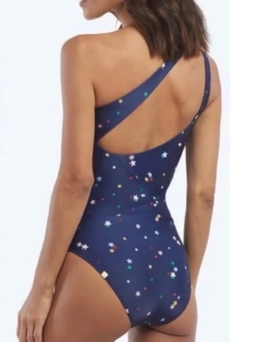 Summersalt Brand Women's 10 The Sidestroke One Piece Swimsuit Navy Star Print